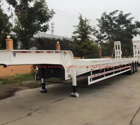 40-100 tonnellate di carico utile sospensione meccanica semirimorchio a letto basso di 40 piedi con pneumatico 12R22.5