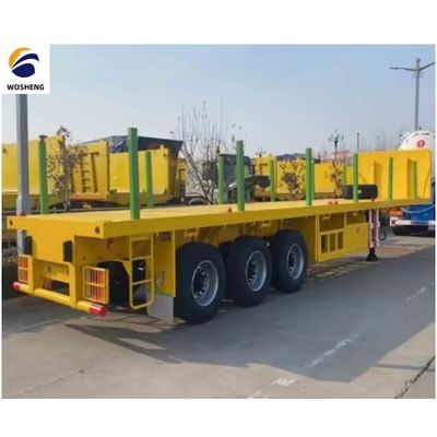 Sistema di frenatura a doppia linea 80 tonnellate carrozzina a capocapo legno semirimorchio a piattaforma per carico sfuso