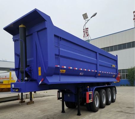 Semi-remorco idraulico a scarico posteriore da 60 tonnellate con carrello di atterraggio da 28 tonnellate