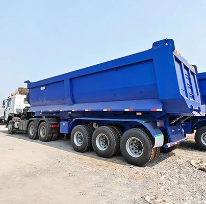 Semi-remorco idraulico a scarico posteriore da 60 tonnellate con carrello di atterraggio da 28 tonnellate