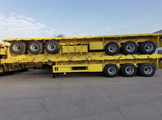 12R22.5 40/45ft 60 tonnellate semirimorchio a piatto contenitore in acciaio rimorchio a piatto per camion