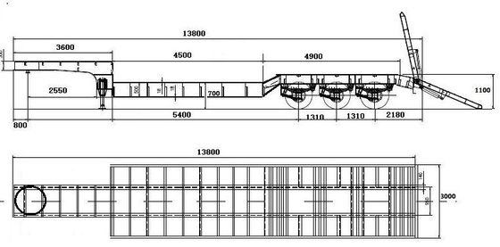 SAF/FUWA/BPW/WOSHENG Semirimorchio lowboy estensibile a 4 assi per il trasporto di legno e acciaio