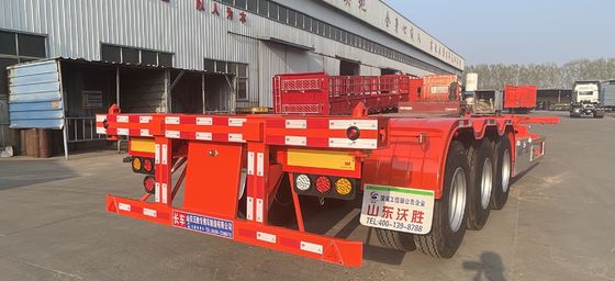 Container a 3 assi per il trasporto diretto, telaio scheletrico, semirimorchio con fascio principale Q345B