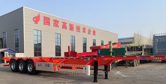 Container a 3 assi per il trasporto diretto, telaio scheletrico, semirimorchio con fascio principale Q345B