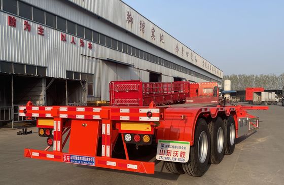 Container a 3 assi per il trasporto diretto, telaio scheletrico, semirimorchio con fascio principale Q345B