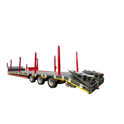 80 tonnellate di tre assi di carico pesante a collo d'oca Rampa idraulica Low Loader/Lowbed/Lowboy Semi-Trailer