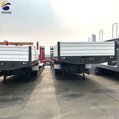 80 tonnellate di tre assi di carico pesante a collo d'oca Rampa idraulica Low Loader/Lowbed/Lowboy Semi-Trailer