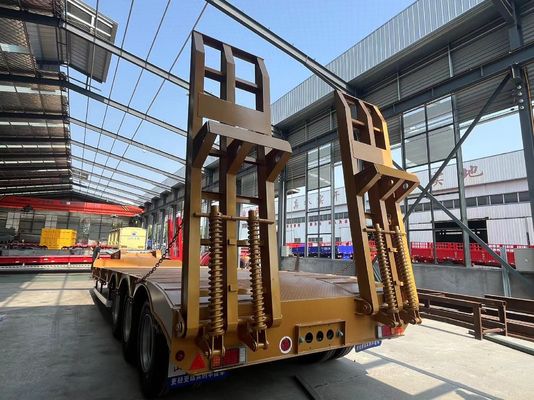 Freno a tamburo d'aria 4 asse 60 70 80 tonnellate semirimorchio a letto basso per il trasporto di macchine pesanti