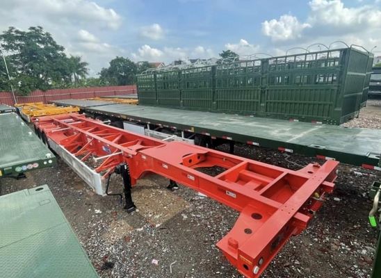 20ft 40ft Semi-remorco scheletrico per la richiesta del cliente del porto sospensione meccanica