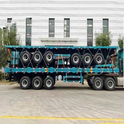 12400*2610*1550mm rimorchio per autocarri semirimorchio a letto piatto per il trasporto di container da 40 piedi
