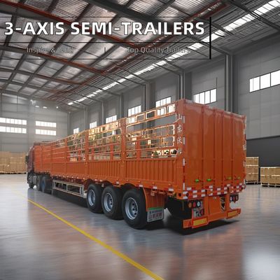 3 assi 40-80 tonnellate di acciaio Utility Parete laterale aperta di allevamento Vegetale Recinzione camion rimorchio