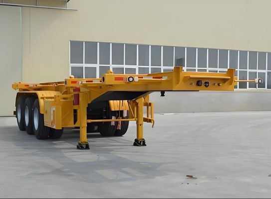 20ft 40ft 45ft Container Skeleton Semi Trailer Tare Peso 6,5 tonnellate Landing Gear 28ton/pc