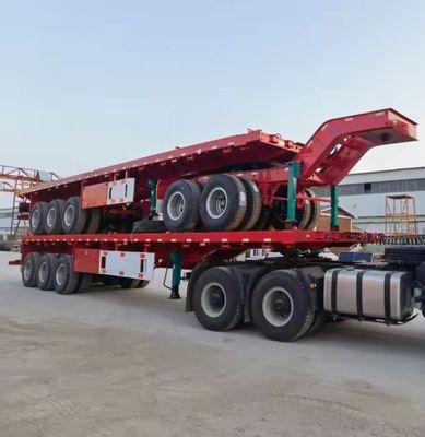 3 assi 20ft 40ft Flatbed Container Trailer con Q345b traccia principale e personalizzazione