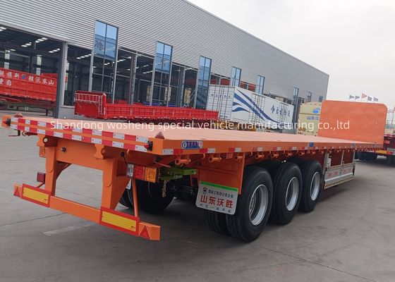 3 assi 20ft 40ft Flatbed Container Trailer con Q345b traccia principale e personalizzazione
