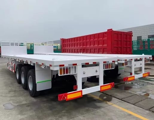 3 assi 20ft 40ft Flatbed Container Trailer con Q345b traccia principale e personalizzazione