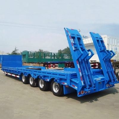 Suspensione meccanica 80 tonnellate 100 tonnellate semirimorchio a letto basso per il trasporto di macchine pesanti