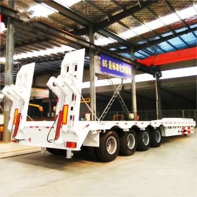 Suspensione meccanica 80 tonnellate 100 tonnellate semirimorchio a letto basso per il trasporto di macchine pesanti