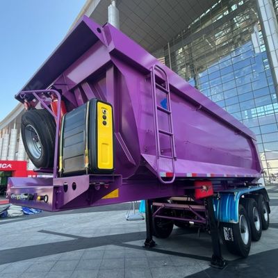 Mercato KSA 3 asse 60t cilindro idraulico tipper posteriore Semi-remolchio per il trasporto di sabbia
