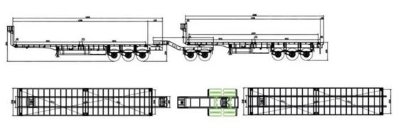 20FT 40FT Double Link Flatbed Semi Truck Trailer con sospensione AIR/Meccanica