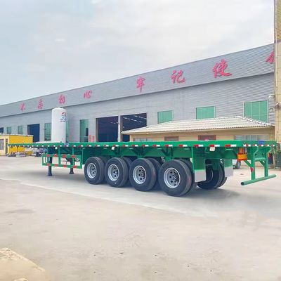 3 assi 20FT 40FT Container Chassis Flat Bed Semi Truck Trailer con materiale in acciaio