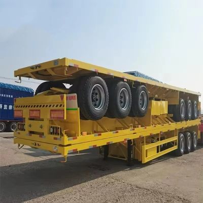 3 assi 20FT 40FT Container Chassis Flat Bed Semi Truck Trailer con materiale in acciaio