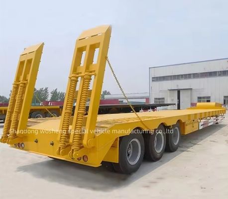 Semi-remolchi a letto basso a doppia scala idraulica per il trasporto di macchine pesanti per la costruzione