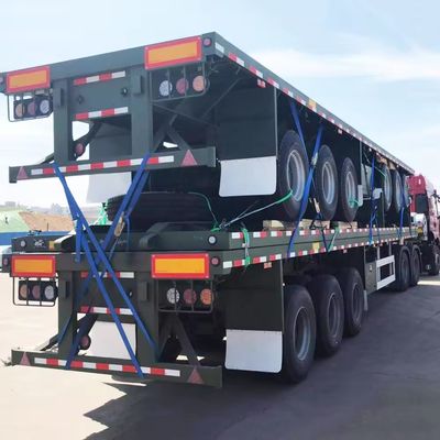 50 tonnellate di capacità di carico Semirimorchio a tre assi 40 tonnellate di rimorchio a letto piatto con Q345b