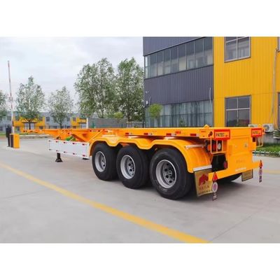 Top Ranking 3 Container Axe Skeleton Trailer con acciaio e 28ton/pc Landing Gear