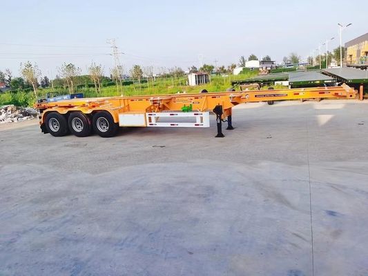 Top Ranking 3 Container Axe Skeleton Trailer con acciaio e 28ton/pc Landing Gear