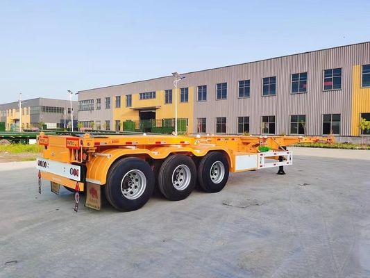 Top Ranking 3 Container Axe Skeleton Trailer con acciaio e 28ton/pc Landing Gear