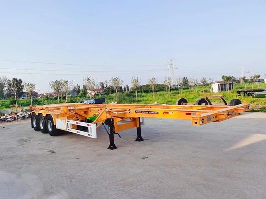 Top Ranking 3 Container Axe Skeleton Trailer con acciaio e 28ton/pc Landing Gear