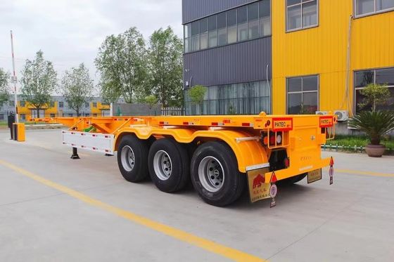 Top Ranking 3 Container Axe Skeleton Trailer con acciaio e 28ton/pc Landing Gear