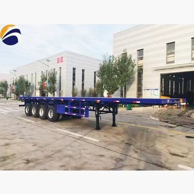40ft Flatbed Trailer 3Axles 4Axles Flat Bed Container Truck Semi-trailer di Wosheng