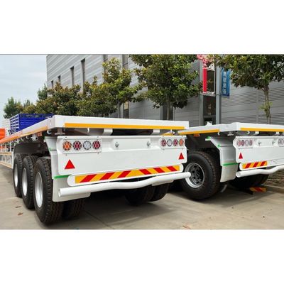 40 ft 3Axles 4Axles Steel Container Trailer Flatbed Truck Semi Trailer Pneumatico 12R22.5