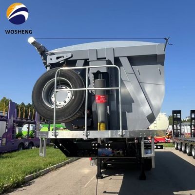 35 metri cubi in forma di U 60 tonnellate di carico idraulico posteriore carico pesante rimorchio camion di scarico