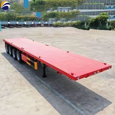 Semi-remolchi per il trasporto di container 3 assi 4 assi 20ft 40ft 45ft Flatbed Truck Trailer