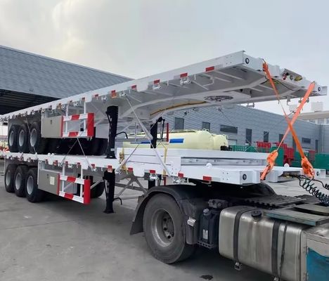 Semi-remolchi per il trasporto di container 3 assi 4 assi 20ft 40ft 45ft Flatbed Truck Trailer