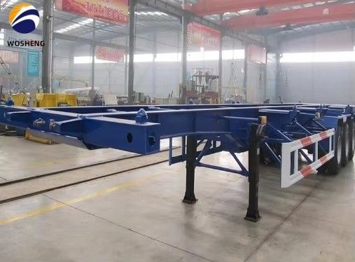 WOSHENG Tri-Axle 40FT 3 assi 40 tonnellate Chassis di carico Scheletro semirimorchio con materiali