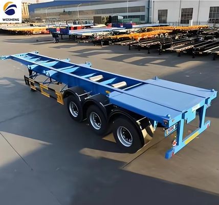 WOSHENG Tri-Axle 40FT 3 assi 40 tonnellate Chassis di carico Scheletro semirimorchio con materiali