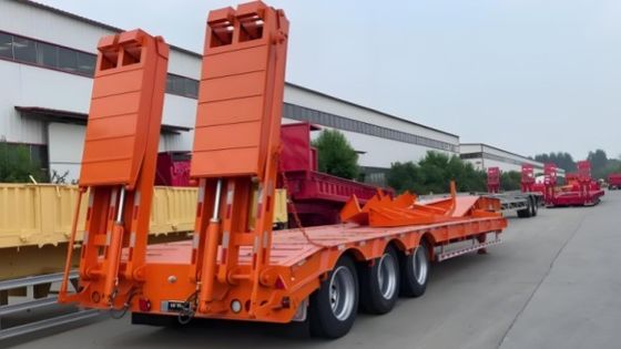 3 assi Lowbed Lowboy semirimorchio con sistema di frenatura a doppia linea e 16000x2500x1100mm