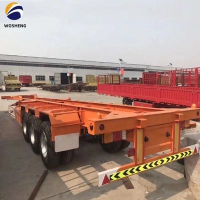Trasporto 40ft Container wosheng 3 Axis Skeleton Semi trailer con Container Lock