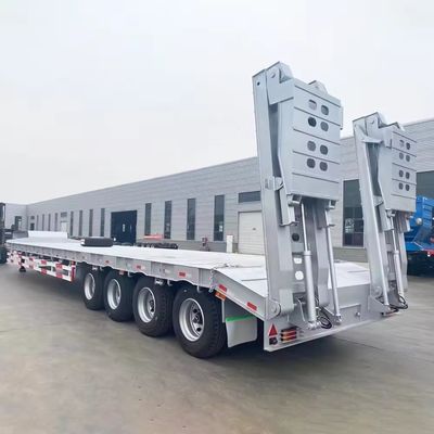 Camion di acciaio colletto di gallina Pesante 3 assi 4 assi Massimo carico 150 tonnellate Semi rimorchio basso