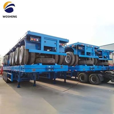 Steel Max Payload 20T-80T Container Trailer Flatbed Semi Trailer con Acciaio di Wosheng