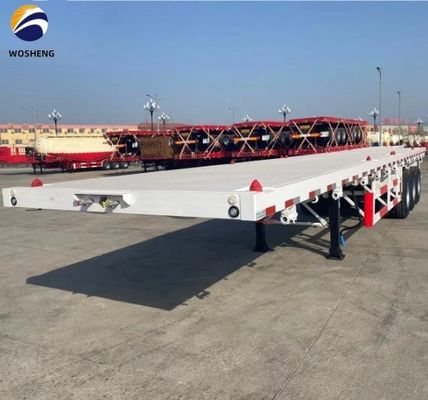 40ft Flatbed Trailer 3 Axle Container Truck con doppi pneumatici 12400*2610*1550mm di acciaio