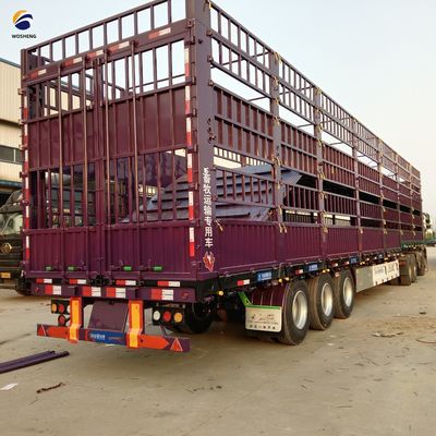 Wosheng 3 assi 20-50T semirimorchio con recinzione per bestiame per il trasporto di ortaggi