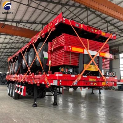13 tonnellate*3 Assi Q345B Flusso principale Cargo Contenitore a letto piatto Camione a letto piatto Semirimorchio