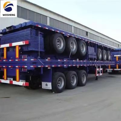 Semi-remorchi a tre assi piatti da 20 piedi o 40 piedi per rilievo di trasporto container 9.0-22.5