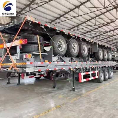 Semi-remorchi a tre assi piatti da 20 piedi o 40 piedi per rilievo di trasporto container 9.0-22.5