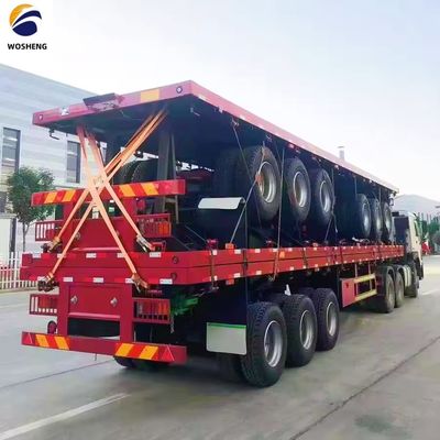Semi-remorchi a tre assi piatti da 20 piedi o 40 piedi per rilievo di trasporto container 9.0-22.5