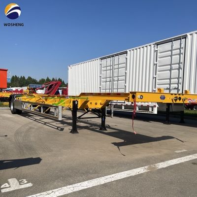 12400x2500x1550mm Trecciato di atterraggio pesante di 28 t Semi-remolchio scheletrico per il trasporto di container